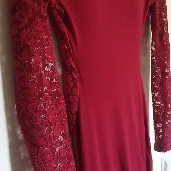 Sequin Heart Lace Long Length Formal Dress - Picture 2 of 8